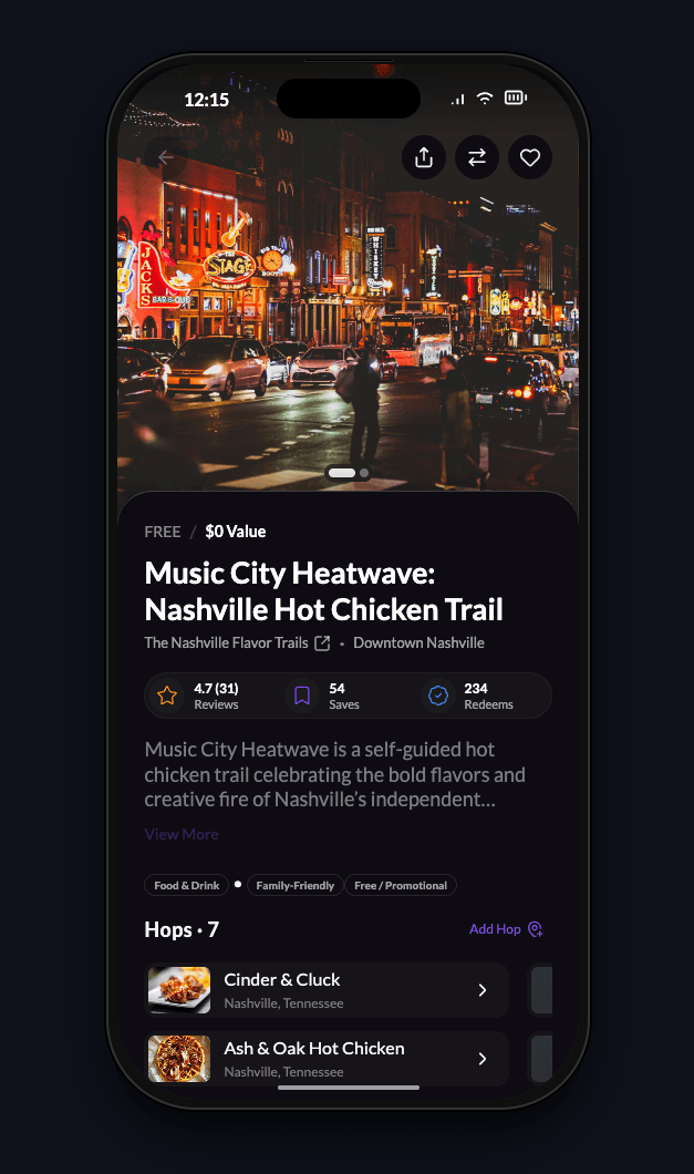 Music City Heatwave mobile pass shown in a complete dark product state.