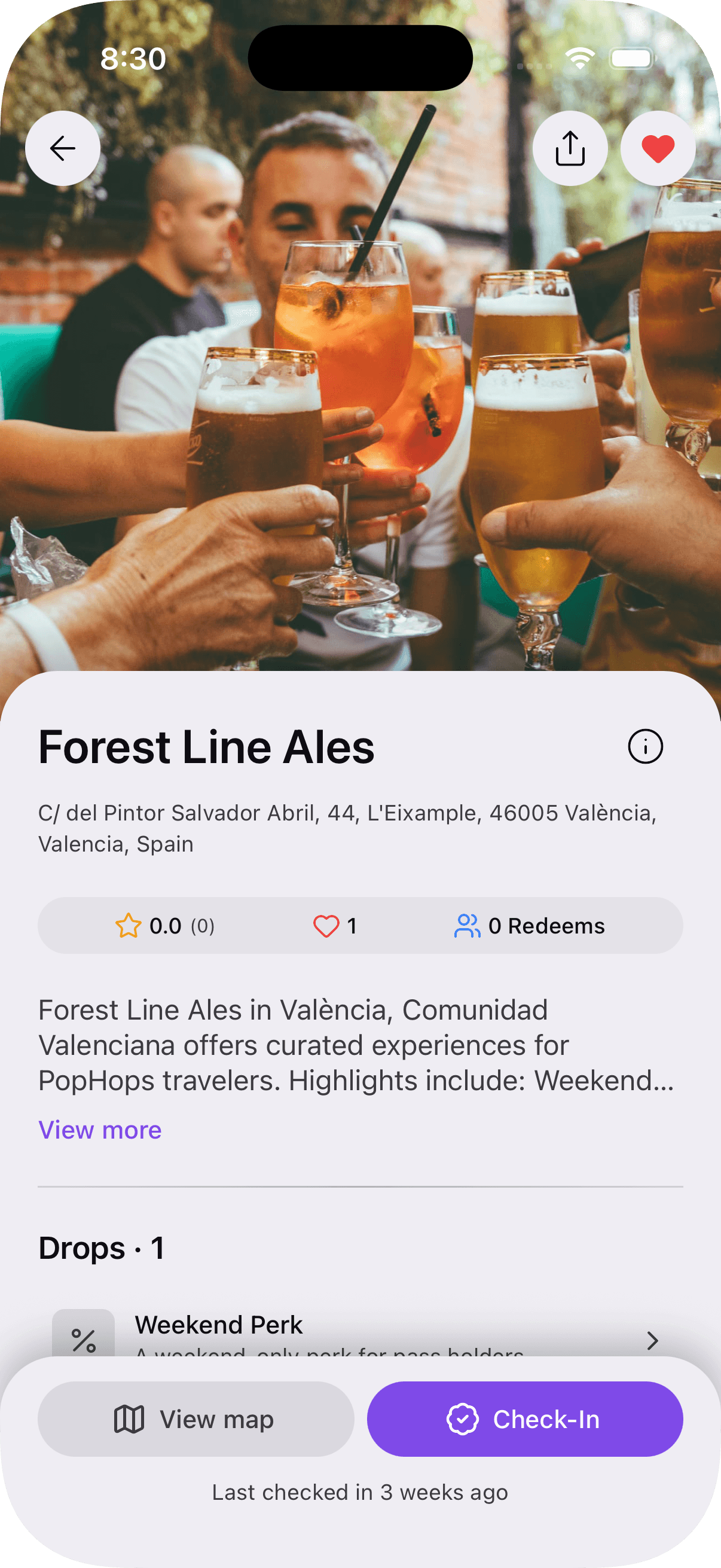 Forest Line Ales mobile location experience with complete photographic media.